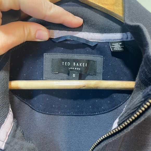 Ted Baker Gray/Charcoal Quarter-Zip Pullover Size 5/XL - Picture 6 of 7